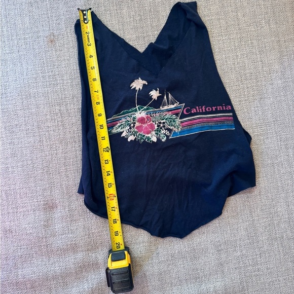 Vintage California Graphic Navy Blue Women's Top - Picture 3 of 4